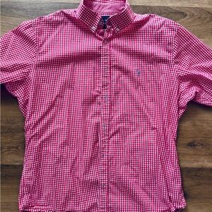 Tailorbyrd Pink Gingham Short-Sleeve Button-Down Shirt